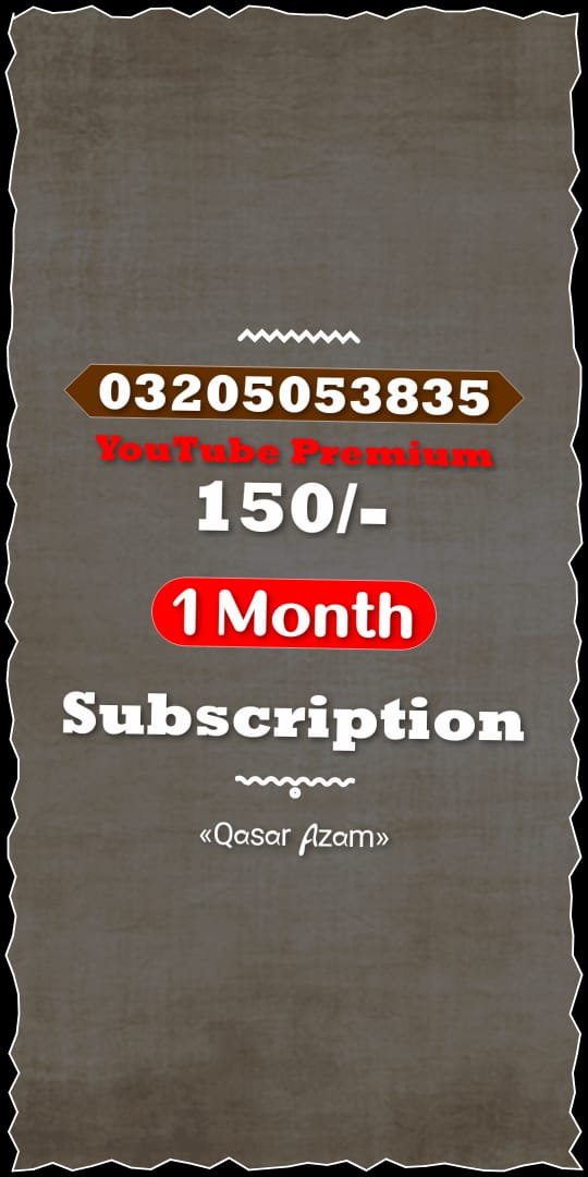 YouTube Premium one month subscription all over world